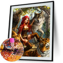 5D DIY Diamond Painting Full Drill Women and Wolf Cross Stitch Embroidery