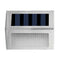 4pcs Stainless Steel 6LED Solar Stair Light Outdoor Garden Path Street Lamp A