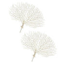 2PCS Artificial Fan-Shaped Dried Branch Plastic Plant Decor for Home Wedding