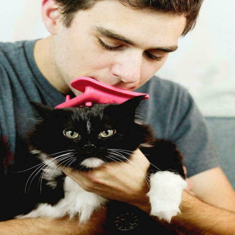 1* Pet Bath Glove Brush Dog Cat Hair Comb Rubber Hair Grooming Massage O2Z7