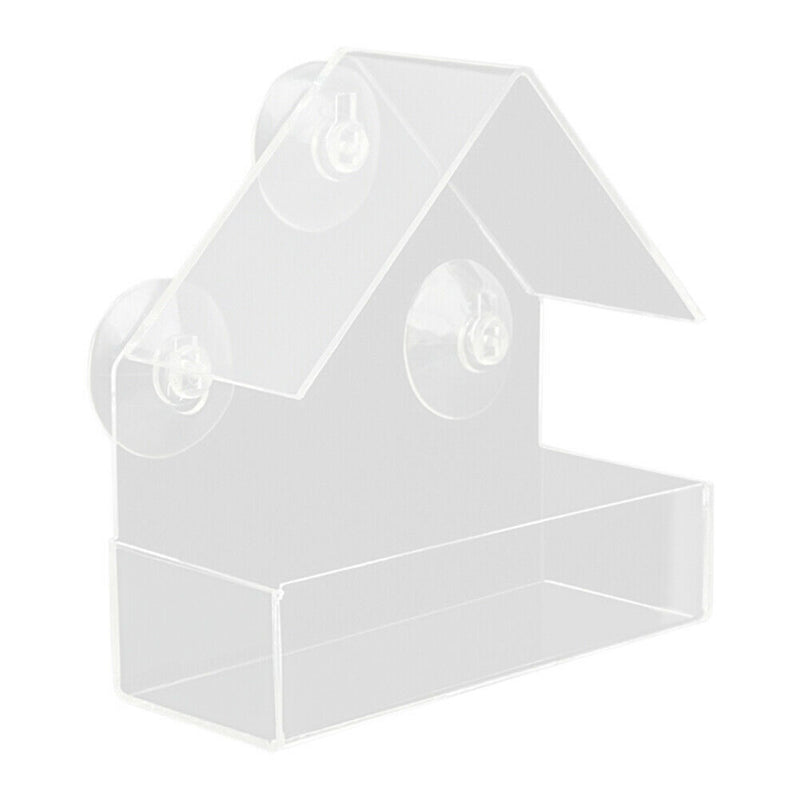 Creative Transparent Window Mounted Sucker Bird Feeder Tray Birdhouse Food Bird