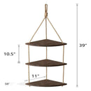 3 Layers Wood Hanging Rack Corner for Living Room Bedroom Bathroom Decor