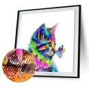 Cat Butterfly 5D Full Drill Diamond Painting Embroidery DIY Cross Stitch(A)