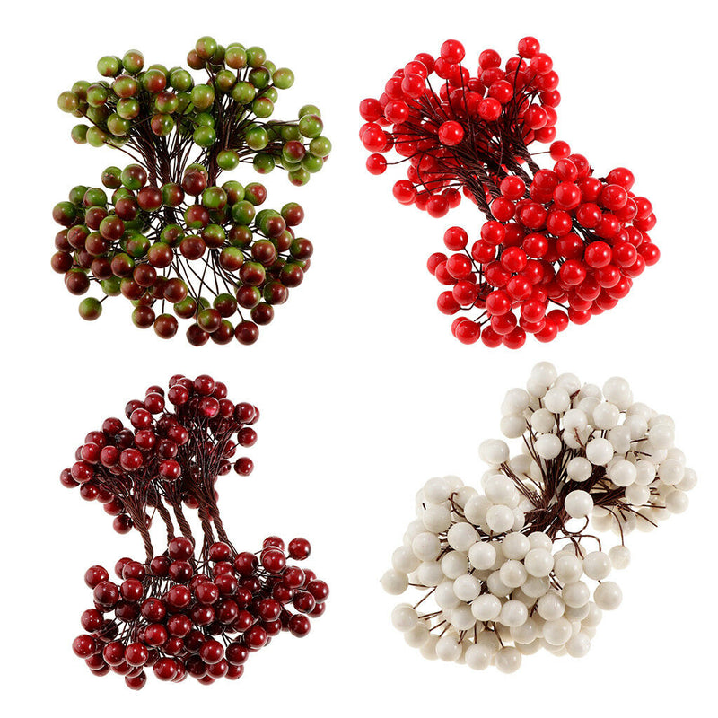 Artificial Fruit Berries Blueberry Xmas Wedding Bouquet Flower Wreath 400Pcs