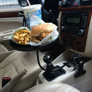 Car Food Tray PVC Dining Table Folding Cup Travel Round Drink Holder Clip Type