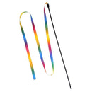 Rainbow Cloth Ribbon Tease Cats Rod Pets Kitten Interactive Scratching Toys Gift