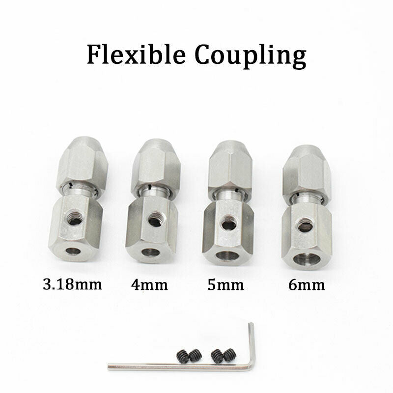 2Pcs RC Boat Flexible Coupling CNC Stainless Steel Flex Collet Coupler,5X4M B4H9