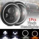 1X 7Inch Round 75W LED Headlights Hi/Lo For Motorcycle 97-18 JK TJ LJ Wrangle Kn