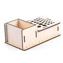 Wooden Storage Box Studio Modeling Tools Paint Brushes Holder Rack Display