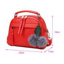 Women Messenger Handbag Shoulder Bag PU Leather Satchel Sling Bag/Red SN9F