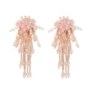 Bohemian Crystal Beads Beaded Tassel Earrings Long Paragraph Earrings Ethni