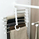 Multi-functional Pants Rack Shelves 5 in 1 Stainless Steel Wardrobe Magic Hanger