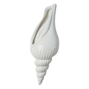 White Ceramic Pottery Sea Shell Conch Flower Vase Home Wall Hanging Decor