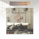 4Pcs Steampunk Wooden Gear Clock Home Wall Door Hanging Decoration Ornament