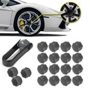 20 Wheel Nut Bolt Center Cap Grey 17mm Cap + 1x Clip For Volkswagen Audi YSM