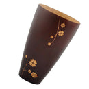 Handmade Wooden Lemon Cup Tea Cup Flower Pattern Natural Wood Cup Tumbler