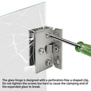 2 Pcs Stainless Steel Glass Doors Hinge Glass Clamp Hinge Fit for Cupboard