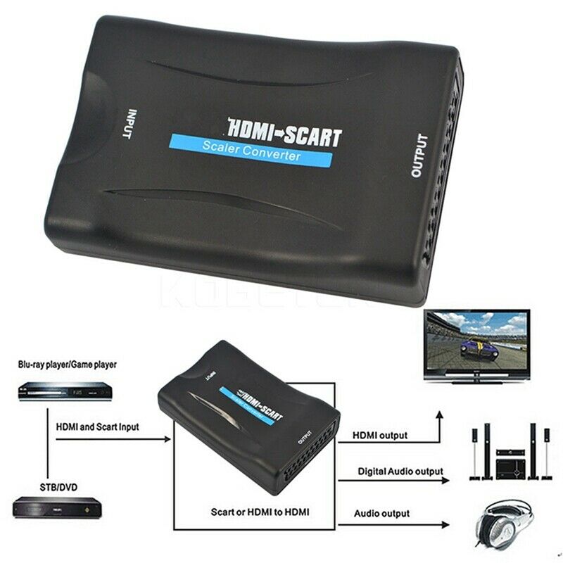 HDMI to SCART Composite Video Converter Audio Adapter with USB Cable for SK I3P5