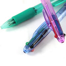 1X(12X Retractable Ballpoint Handwriting Pens-Soft Grip Four Coloured Ball