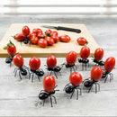 Lot of 36, Novelty Cake Pudding Fruit Forks Black ABS Flatware Reusable