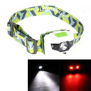 300LM Mini Super Bright Headlight R3 + 2 LED 4 mode white green A