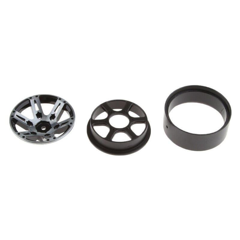 1.9 Inch RC Crawler Metal Beadlock Wheel Rim for 1/10 RC Car Accessory black