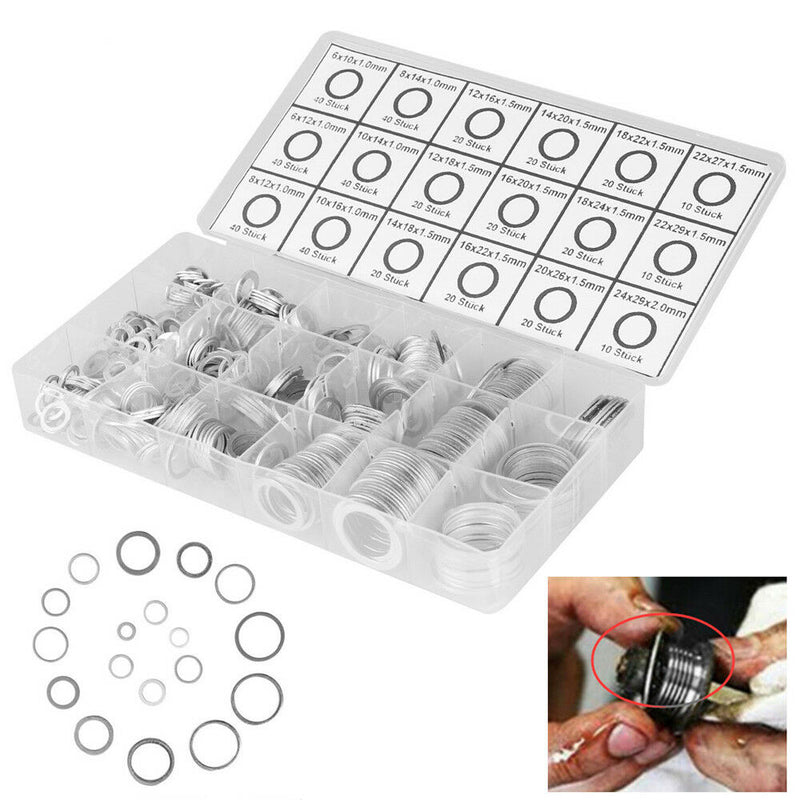 450pcs Aluminum Flat Washer Ring Gasket M6 M8 M10 M12 M14 M16 M18 M20 M22 M24