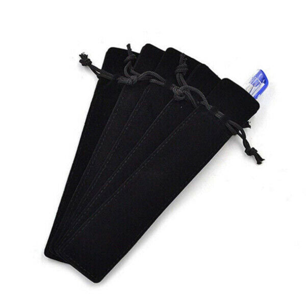 50 Pcs flannel Pen Pouch Sleeve Holder Single Pen Bag Case Pencil Bag,Black Q2R4
