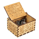 Retro Wood Hand Cranked Music Box Carved Kid Child Birthday Gift Home Decor A