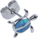 Turtle Earrings Synthetic Opal For Women Jewelry Blue J2O9