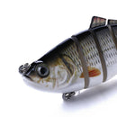 Solid Hook Fishing Lure Wobblers 6 Segment Swimbait Crankbait Hard Bait Tackle