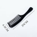 Black Double Row Tooth Detangler Hair Comb Shampoo Comb with Handle for Lon A7H4