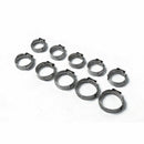 100pcs 5.3-15.3mm Car Vehicle Single Ear Stainless Steel Hose Clamps O-Clips Kit