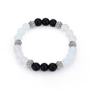 white crystal stone excellent jewelry black matte agate energy stone bracelet  Z
