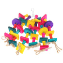 Colorful Wood Parrot Toys Durable Macaw Cage Chew Swing Bird Conure Pet To OZ