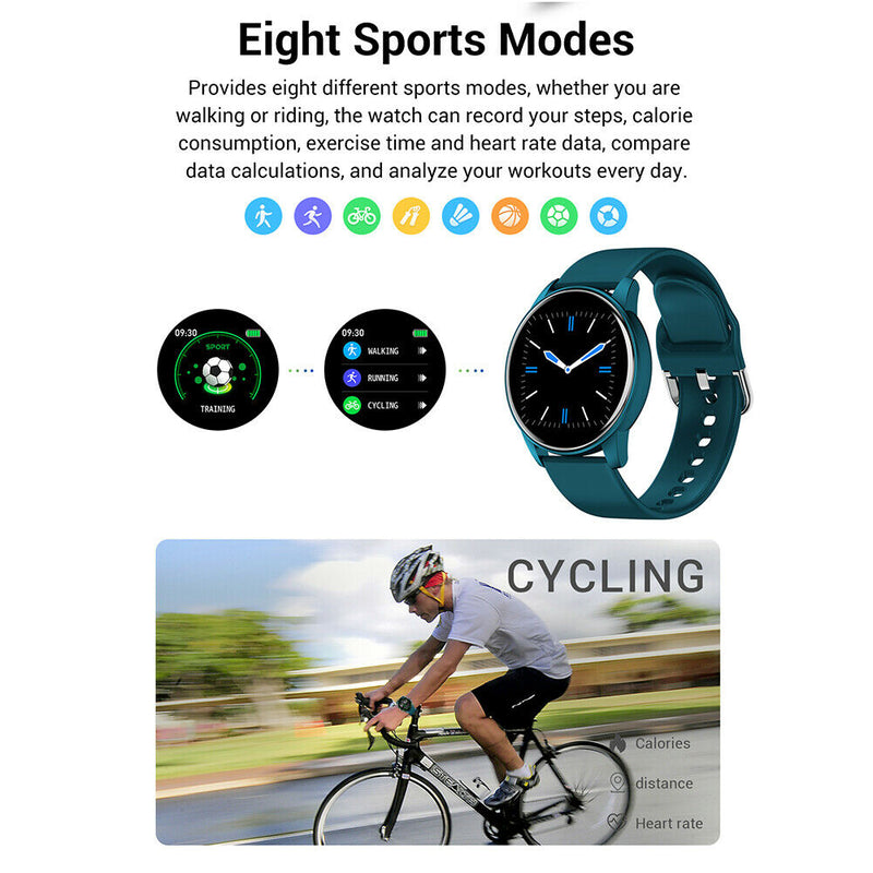1.3 inch Touch Smart Watch Heart Rate Monitor Step Fitness Tracker (Green)