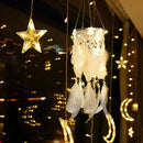 Lace Feather Dream Catcher Led Light Lamp Ornament Home Hanging Decor Lace