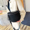 Fashion Crossbody Bag Women Leather Shoulder Messenger Saddle Bags (Black)