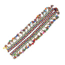 2pcs 1 Yd Fashion Pompom Beads Fringe Tassel Braid Jacquard Ribbons 55/60mm