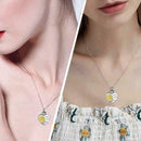 Fashion Women Love Jewelry Creative Peach Heart Sunflower Pendant Necklace A3Z0