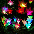 Outdoor Solar Garden Stake Lights 3 Pack With 12 Lily Flowers,Solar Flower