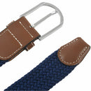 Male Female Belt Buckle Canvas Leather Belt Strap Waistband Elastic Navy O8N6