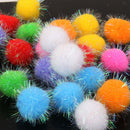 24PCS Mixed Colours Glitzy Fluffy PomPom Balls DIY Craft 30mm
