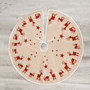 96cm Christmas Tree Skirt Carpet Xmas Tree Ornaments New Year Decor (Linen) A