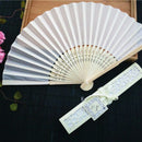 Bamboo Silk Hand Held Fan, Solid Fan with Gift Box, Bridal Chinese Bamboo c O1E7