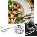 Stainless Steel Snail Escargot Tongs and Escargot Plate