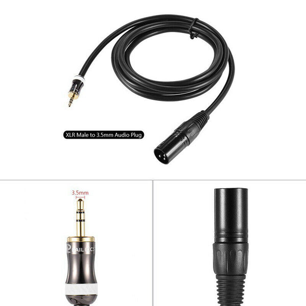 2m XLR 6.6 Feet Jack 3.5mm Cable for Jack of Audio Cable for Mixer Mixer PC