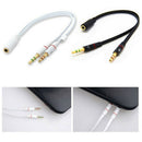 2x PC Headset To Smartphone Adapter 3.5mm Female To Dual Male Y Splitter Cable