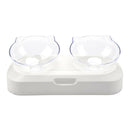 Plastic Clear Pet Food Bowl Puppy Elevated Stand Raised Dish Feeder Nonslip
