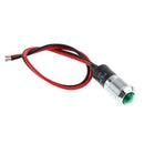 Motorcyle Boat Green 12V Metal Indicator Pilot Dash Light Lamp Wire Leads